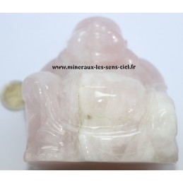 Bouddha en pierre Quartz Rose