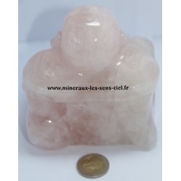 Bouddha en pierre Quartz Rose