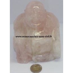 Bouddha en pierre Quartz Rose