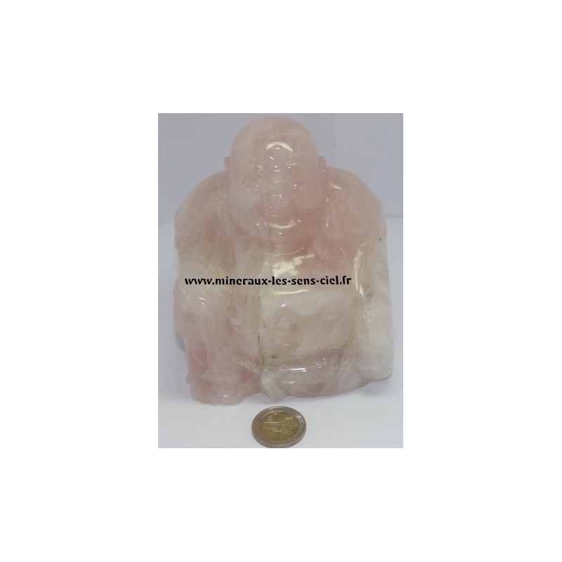 Bouddha en pierre Quartz Rose