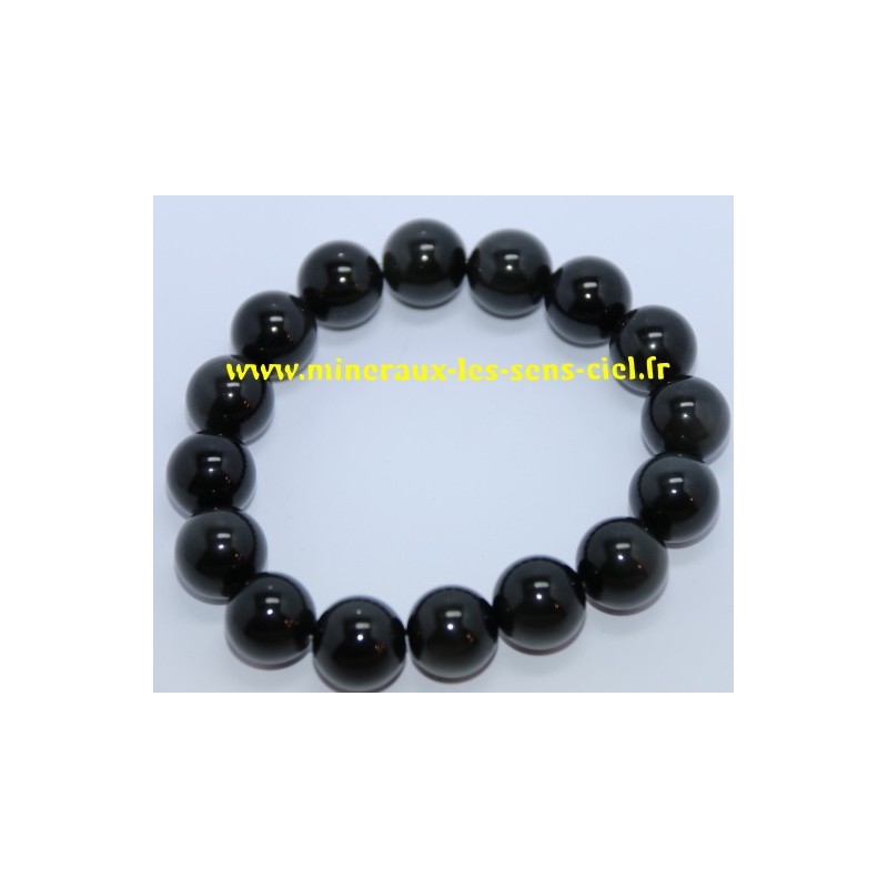 Bracelet Boules 12mm Obsidienne Oeil Céleste