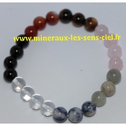 Bracelet boules 8mm 7 Chakras