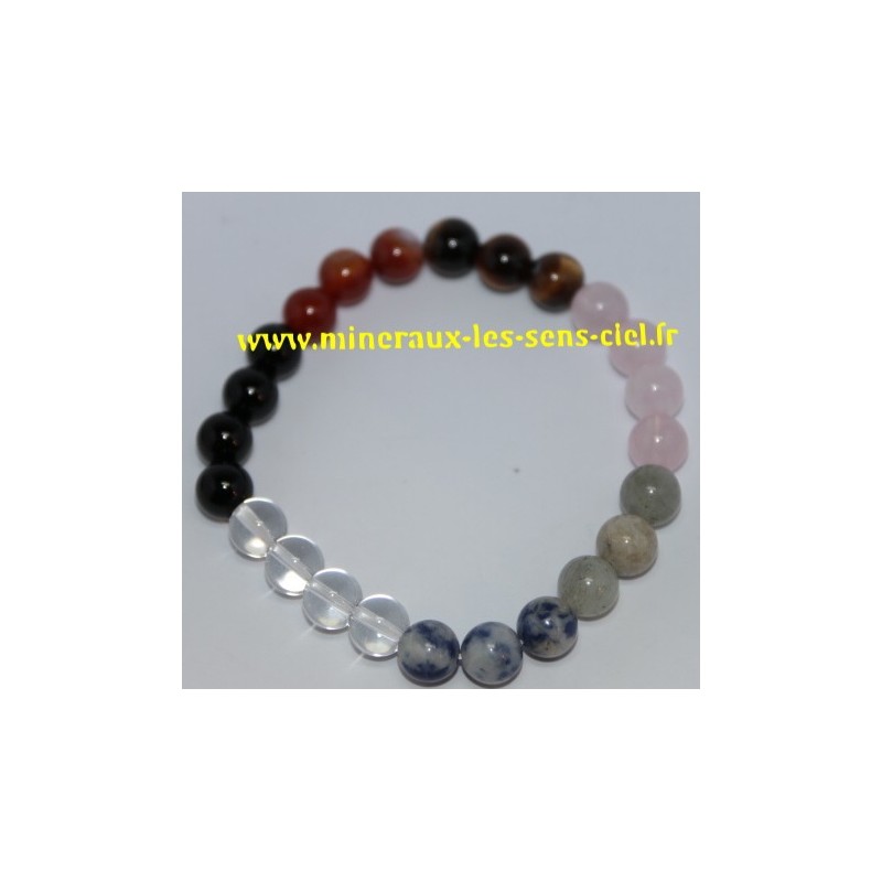 Bracelet boules 8mm 7 Chakras