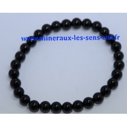 Bracelet Boules 6mm Tourmaline Noire