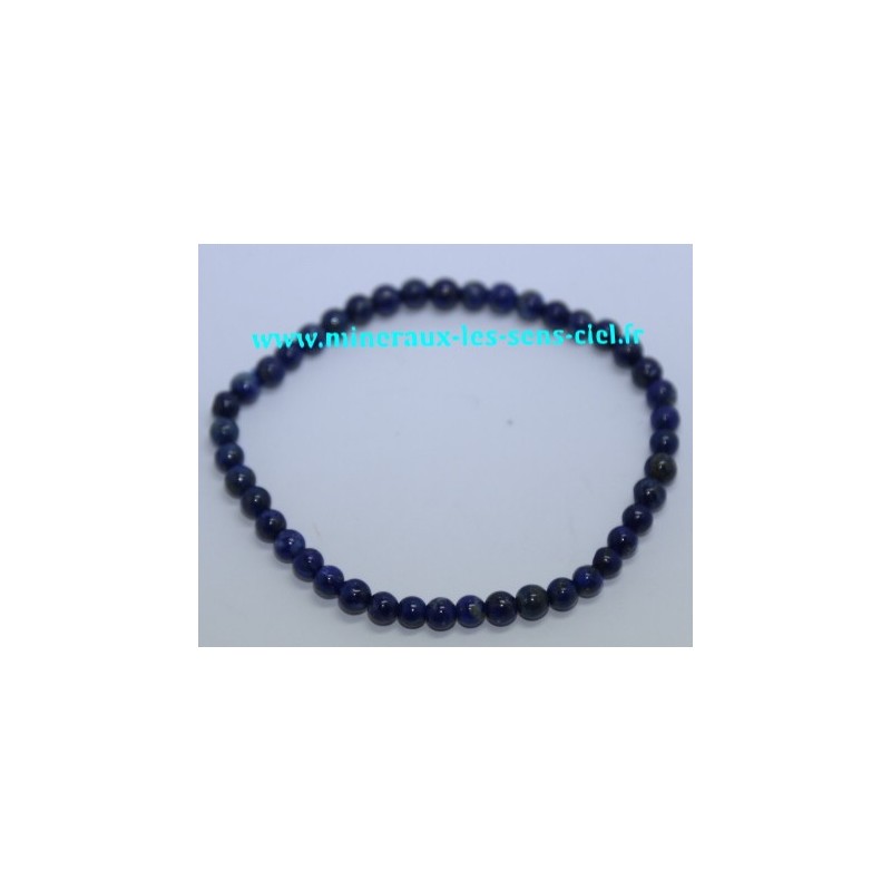 Bracelet Boules 4mm Lapis Lazuli