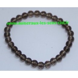 Bracelet Boules  6mm Quartz Fumé