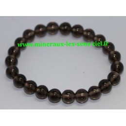 Bracelet Boules  8mm Quartz Fumé