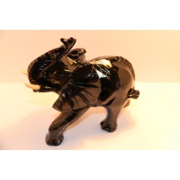 ELEPHANT EN SOAPSTONE NOIRE