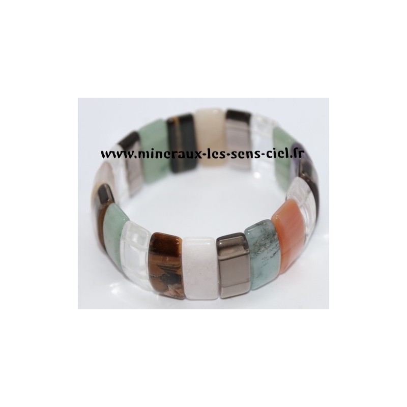 Bracelet  Plaquette Multi-Pierre