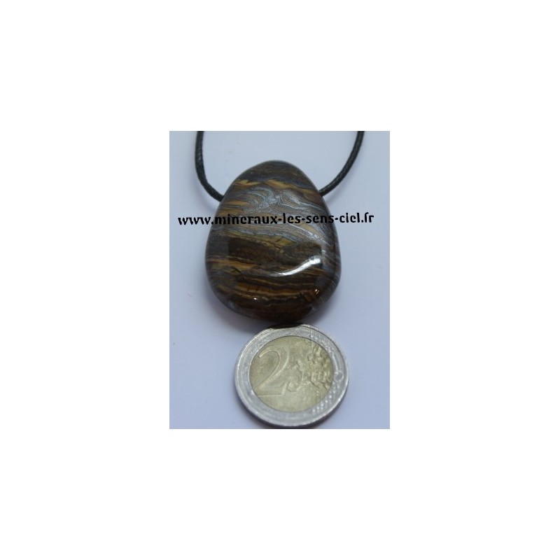 Pendentif En Galet Plat En Oeil De Fer - Pierre Naturelle - Naturosphère