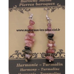 Boucle d'Oreille Baroque Tourmaline Multicolore