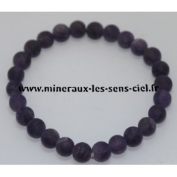 Bracelet Boules 8mm Améthyste Mat