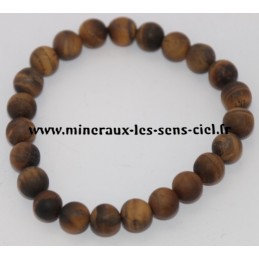 Bracelet Boules 8mm Oeil de Tigre Mat