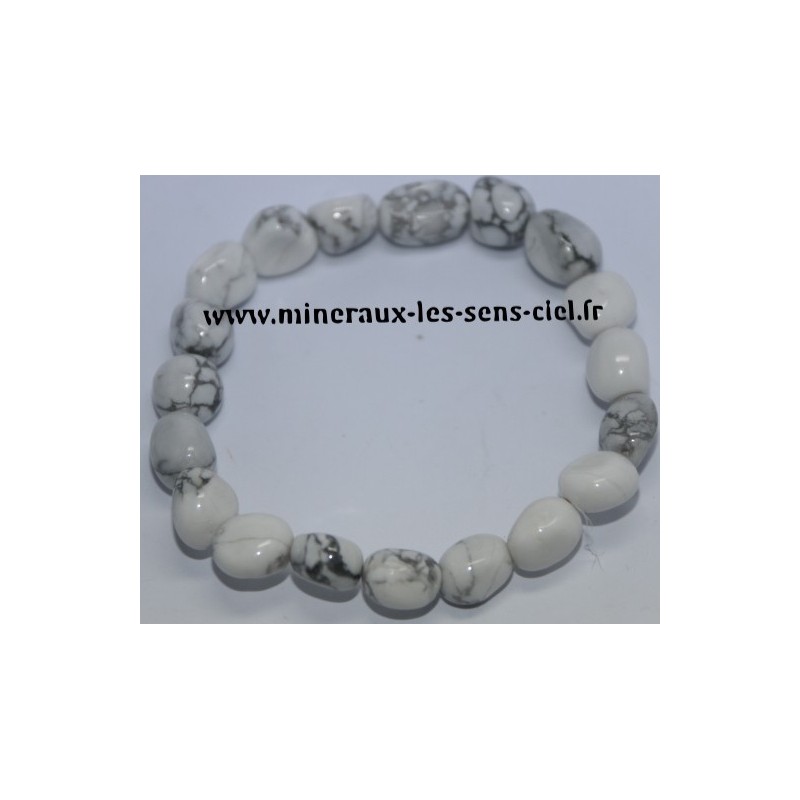 Bracelet Nuggets Howlite  Blanc