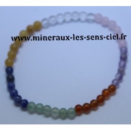 Bracelet Boules 4mm 7 Chakras