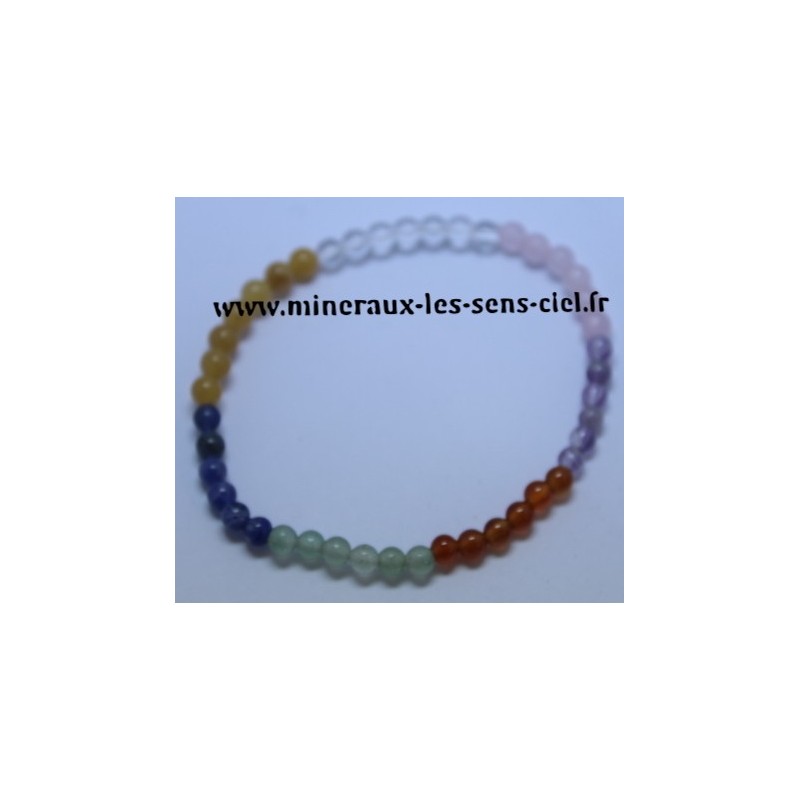 Bracelet Boules 4mm 7 Chakras