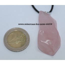 Pendentif Quartz rose Brut poli