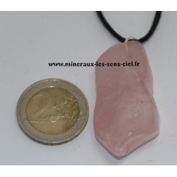 Pendentif Quartz rose Brut poli