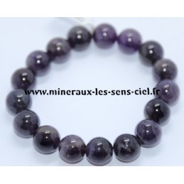 Bracelet Boules 12mm Amethyste