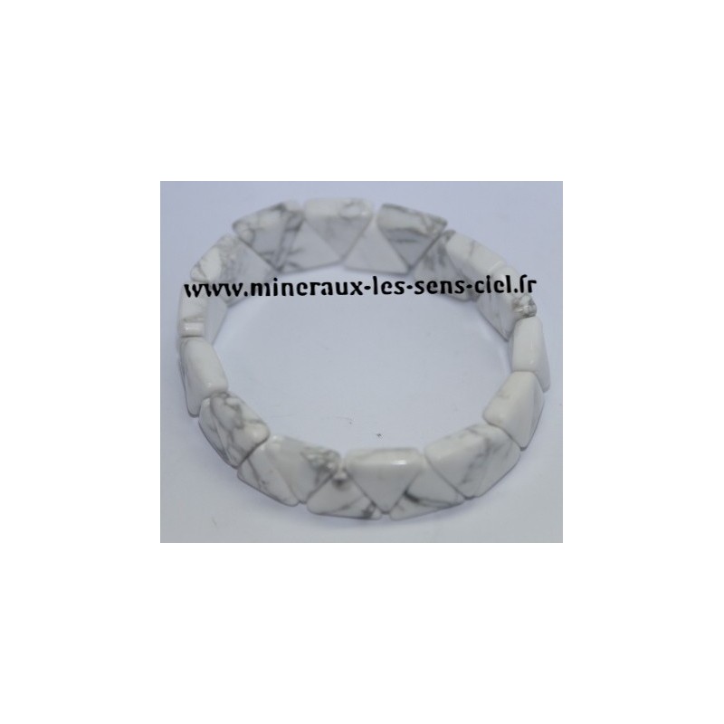  Bracelet Triangle Howlite Blanche