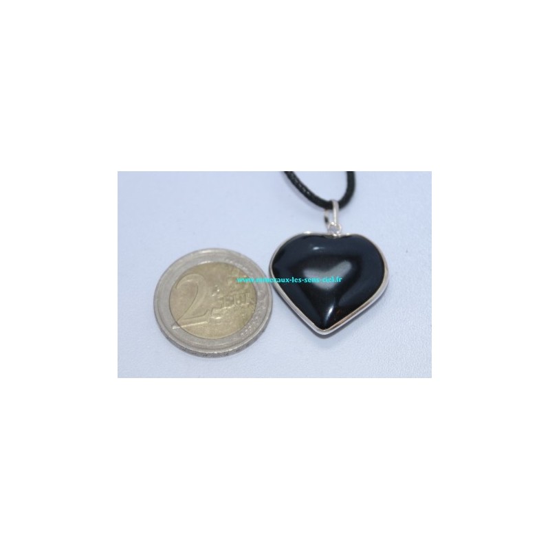 Pendentif Coeur Tourmaline sur argent