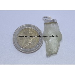 Pendentif Hiddénite (Kunzite verte) sur argent