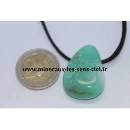 Pendentif Goutte Chrysoprase pierre roulée