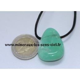 Pendentif Goutte Chrysoprase pierre roulée