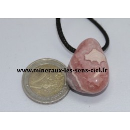 Pendentif Goutte Rhodochrosite pierre roulée