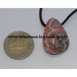 Pendentif Goutte Rhodochrosite pierre roulée