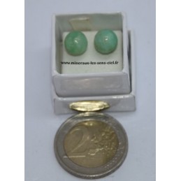 Puce d'Oreille Argent 8mm Chrysoprase