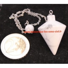 Pendule Conique Toupie Howlite Blanche