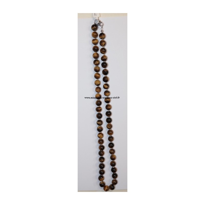 Collier Boules 10mm Oeil de Tigre