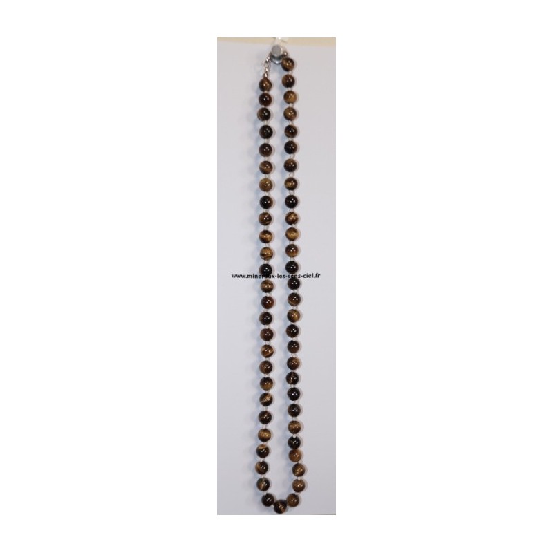 Collier Boules 8mm Oeil de Tigre