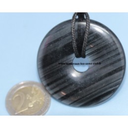 Pendentif Donut Obsidienne Lamellée