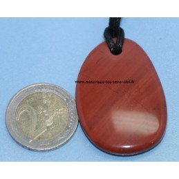 Pendentif Plat Jaspe Rouge