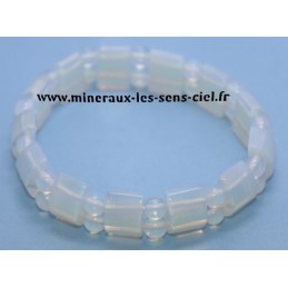Bracelet Plaquette Opalite verre opalisé