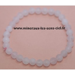 Bracelet Boules 6mm Quartz Rose