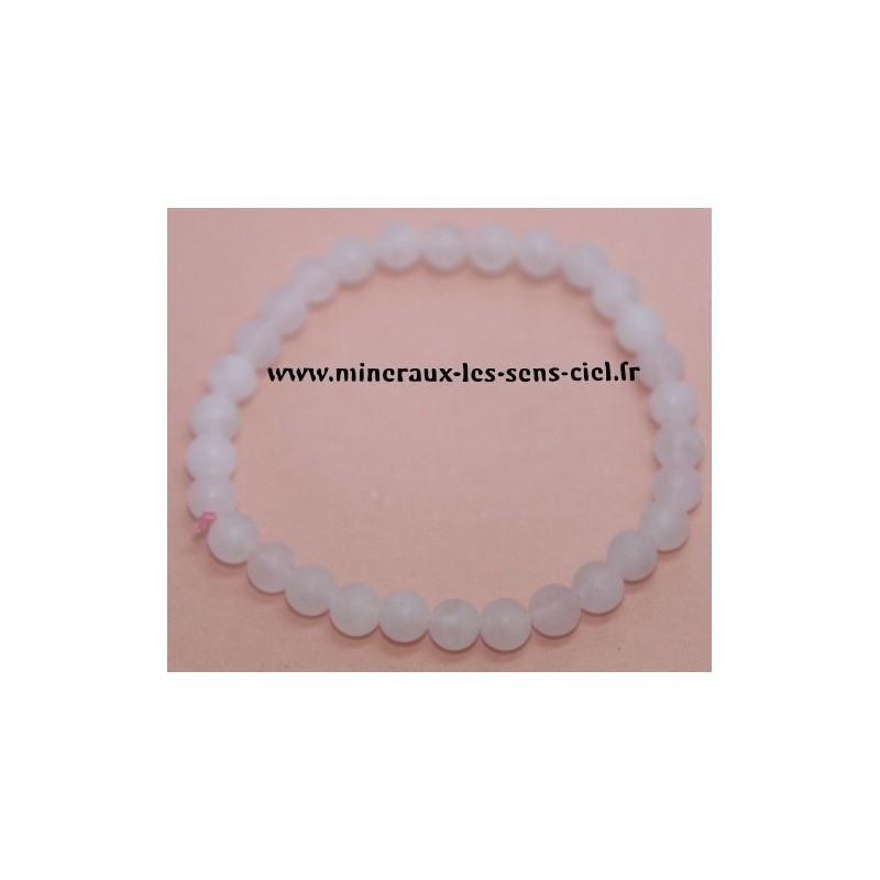 Bracelet Boules 6mm Quartz Rose