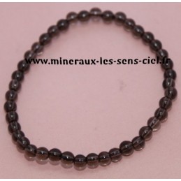 Bracelet Boules 4mm Quartz Fumé