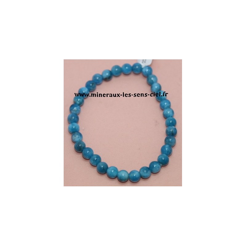 Bracelet Boules 6mm Apatite Bleue