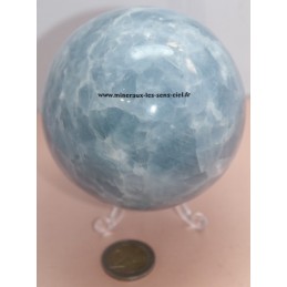 Sphère Calcite bleue 1,2kg - Diamètre 92mm