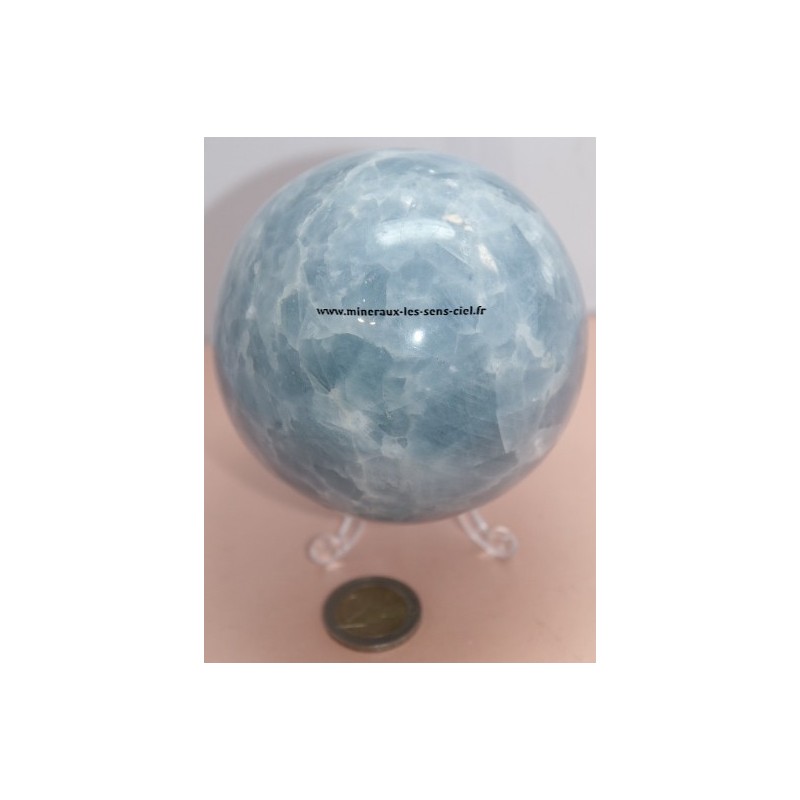 Sphère Calcite bleue 1,2kg - Diamètre 92mm