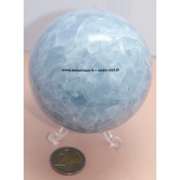 Sphère Calcite bleue 940gr - Diamètre 80mm