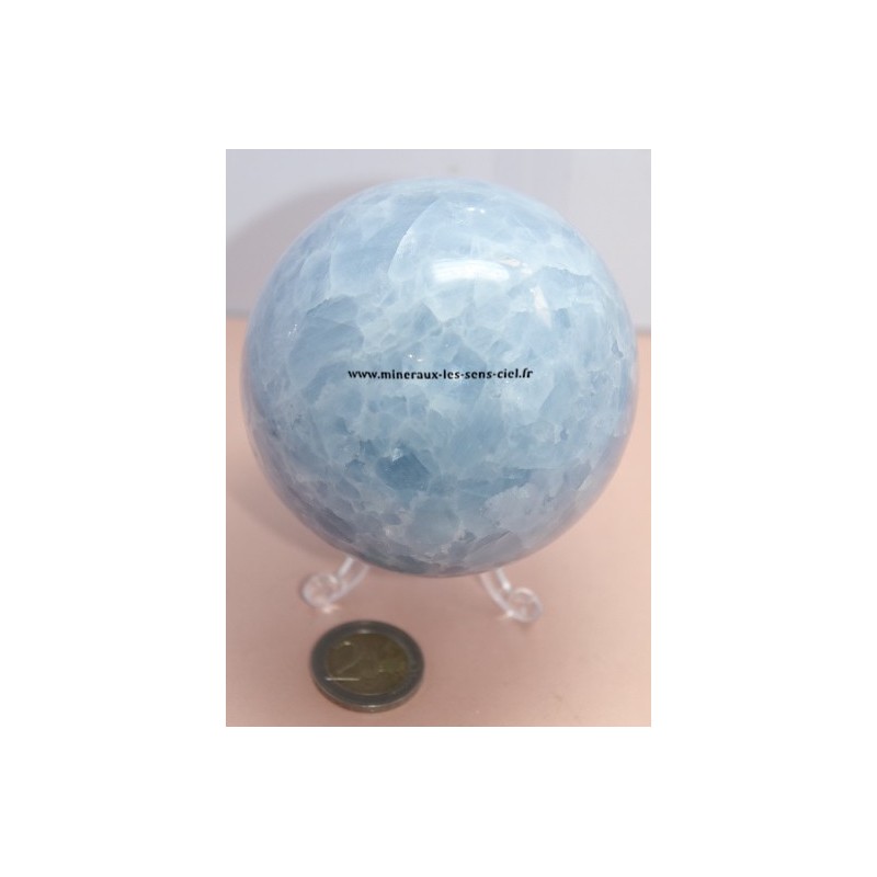 Sphère Calcite bleue 940gr - Diamètre 80mm