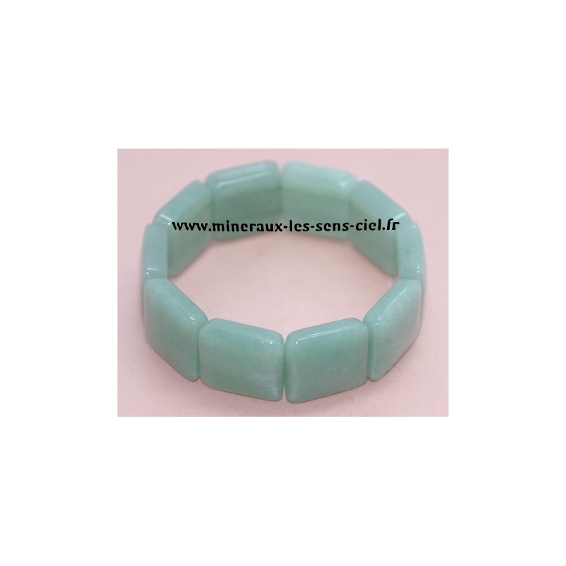 Bracelet Large Plaquette Aventurine Verte