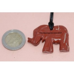 Pendentif Eléphant Jaspe Rouge