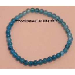 Bracelet Boules 4mm Apatite Bleue