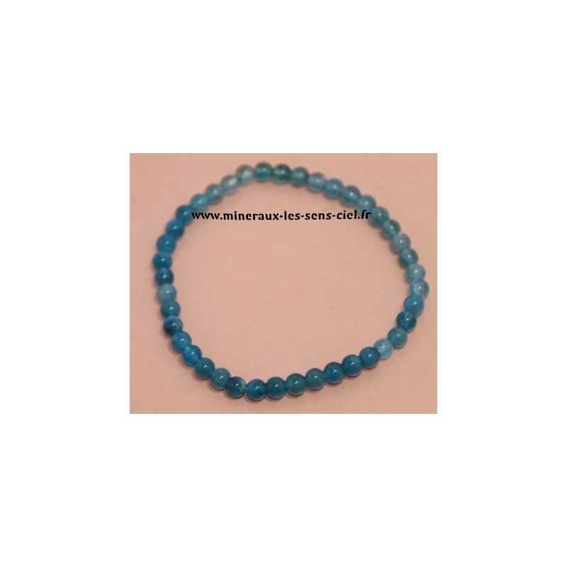 Bracelet Boules 4mm Apatite Bleue