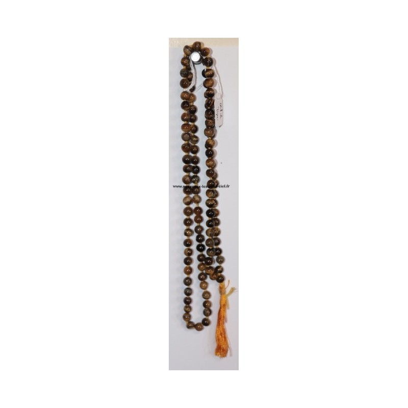 Collier Mala Boules 6mn Oeil de Tigre